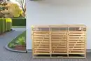 Bild 3 von 3er Mülltonnenbox lackiert aus Holz, wasserfest, ca. 219 x 92 x 122 cm - Hellbraun