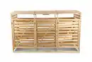 Bild 1 von 3er Mülltonnenbox lackiert aus Holz, wasserfest, ca. 219 x 92 x 122 cm - Hellbraun