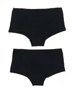 2er-Pack Damen-Shortys, Baumwolle/Elasthan schwarz