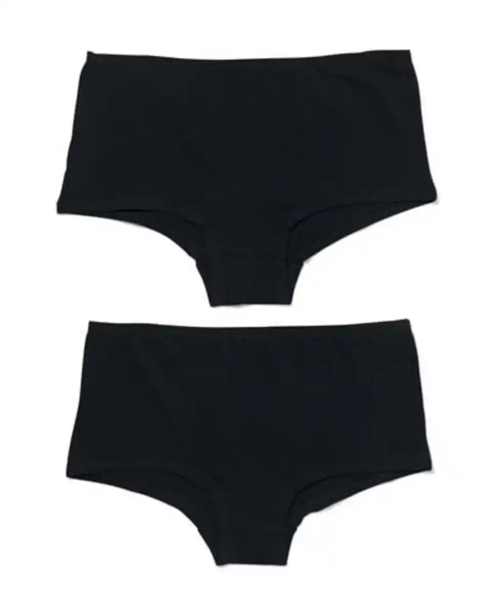 Bild 1 von 2er-Pack Damen-Shortys, Baumwolle/Elasthan schwarz