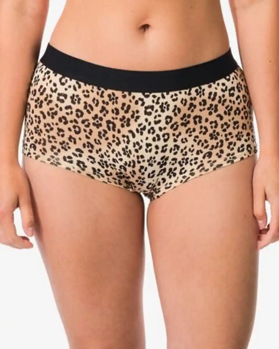 Bild 1 von Damen-Boxershorts aus Baumwolle für den Alltag, Bund, Leopard naturfarben