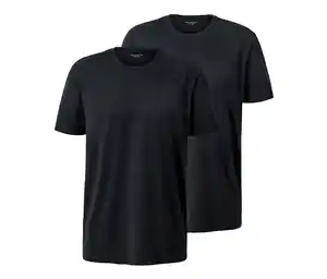 2 T-Shirts mit Rundhalsausschnitt, schwarz