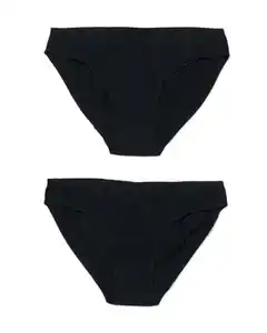 2er-Pack Damen-Slips, Baumwolle/Elasthan schwarz