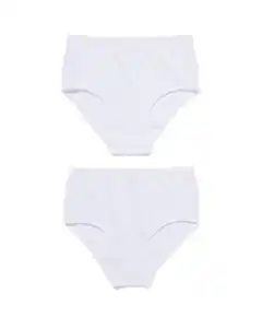 2er-Pack Damen-Taillenslips, Baumwolle/Elasthan weiß