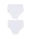 Bild 1 von 2er-Pack Damen-Taillenslips, Baumwolle/Elasthan weiß