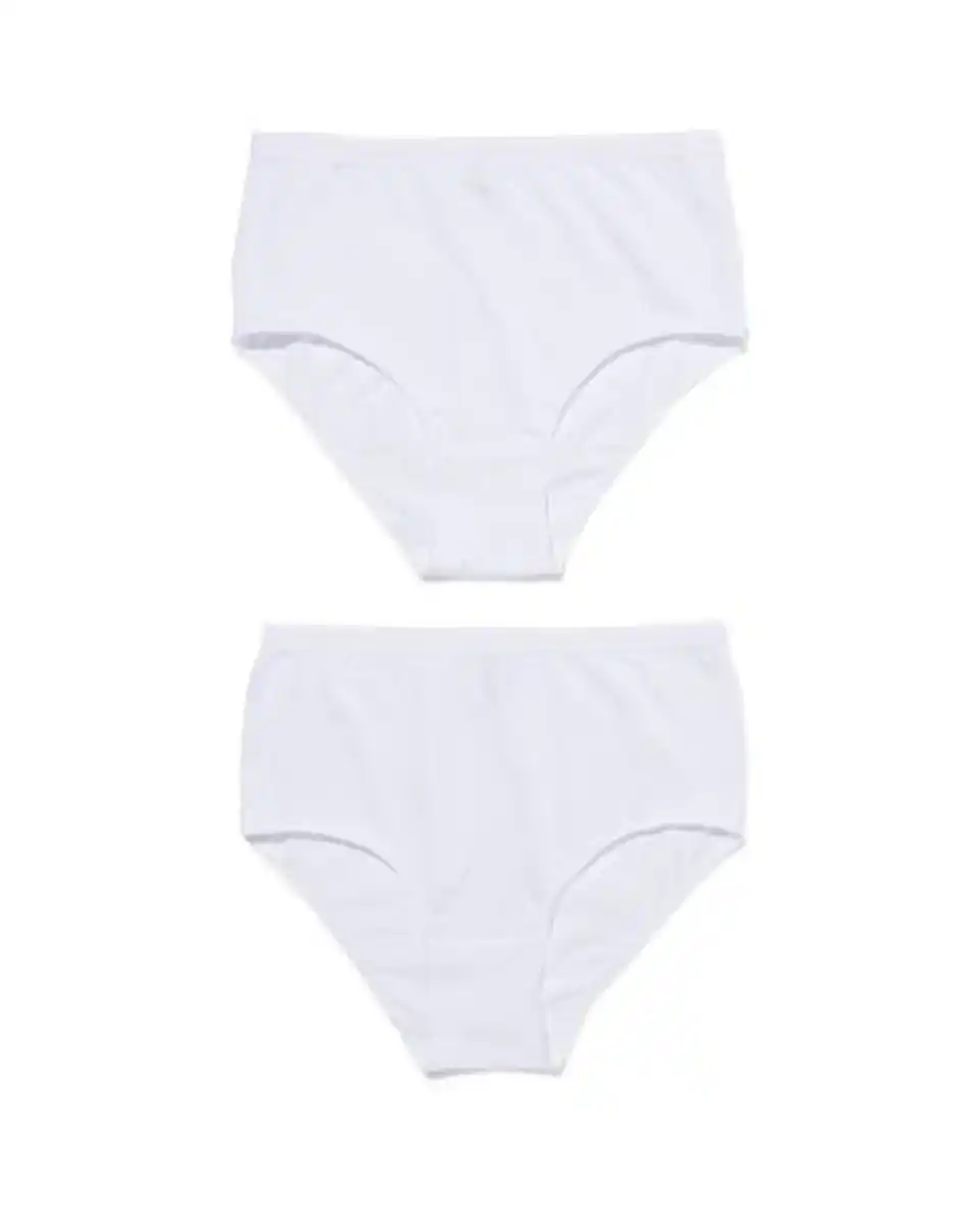 Bild 1 von 2er-Pack Damen-Taillenslips, Baumwolle/Elasthan weiß