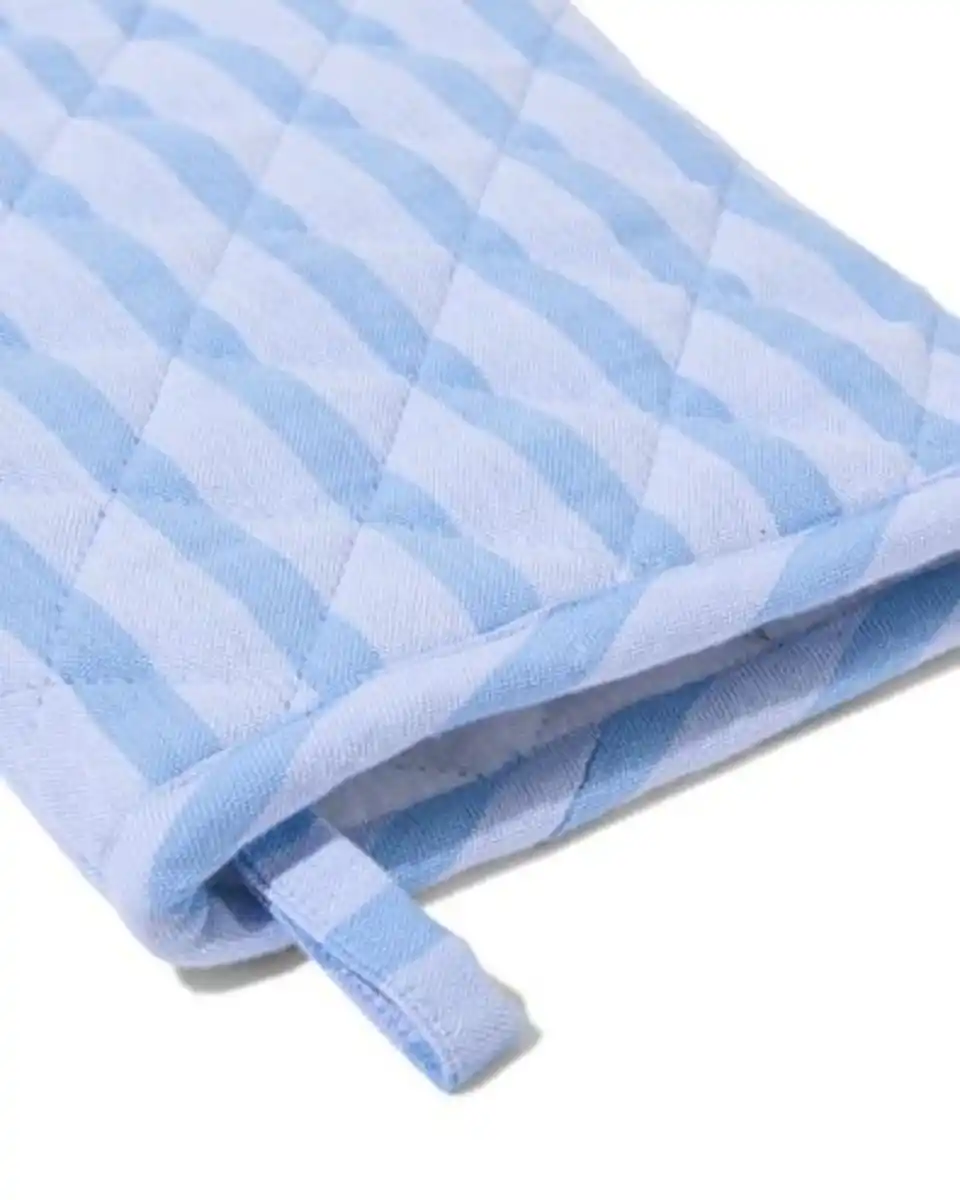 Bild 3 von Topfhandschuh Baumwolle blau gestreift