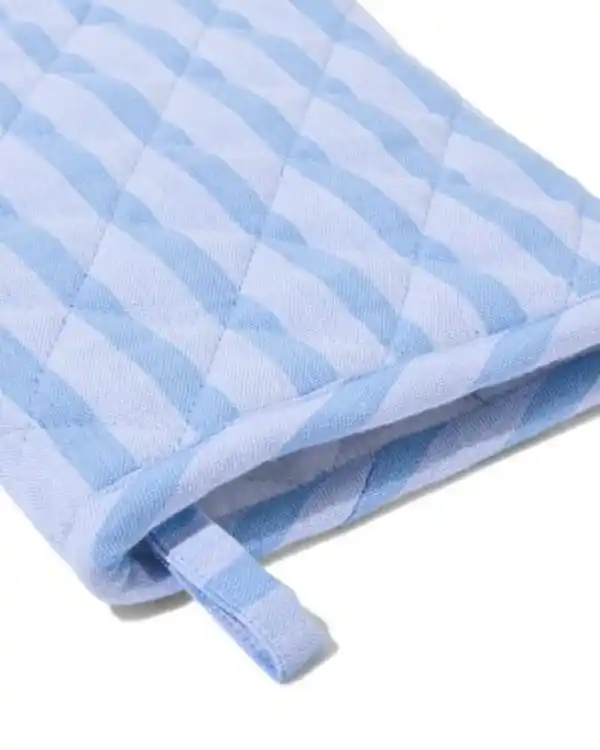 Bild 3 von Topfhandschuh Baumwolle blau gestreift