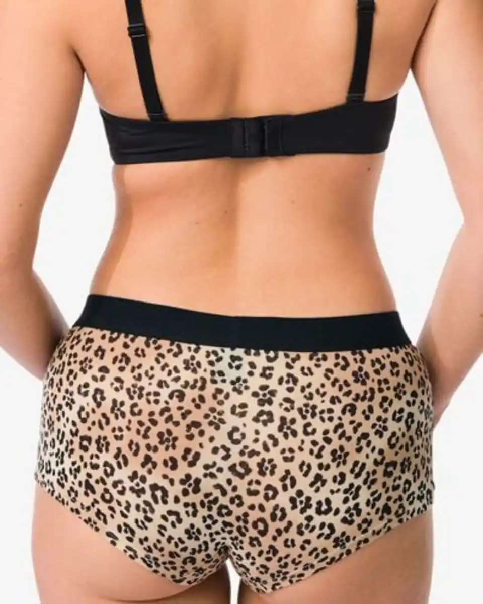 Bild 2 von Damen-Boxershorts aus Baumwolle für den Alltag, Bund, Leopard naturfarben