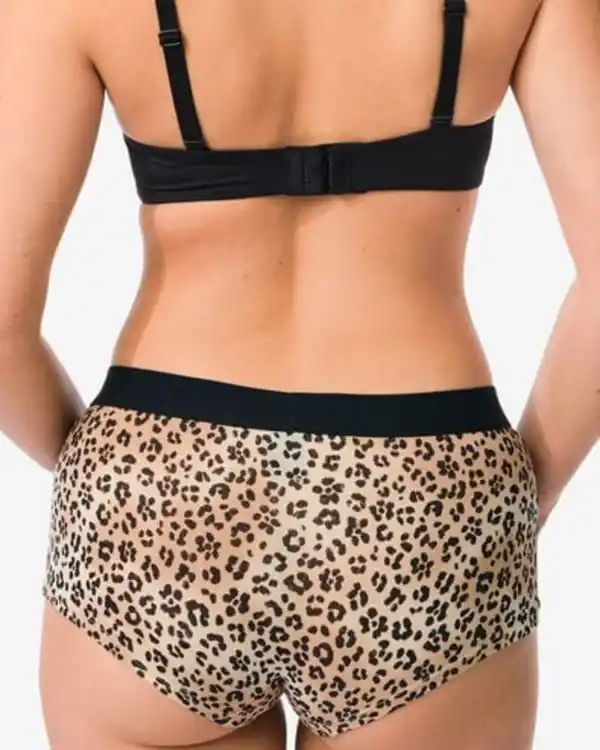 Bild 2 von Damen-Boxershorts aus Baumwolle für den Alltag, Bund, Leopard naturfarben
