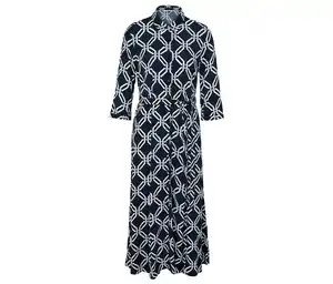 Bedrucktes Hemdblusenkleid, dunkelblau-weiß