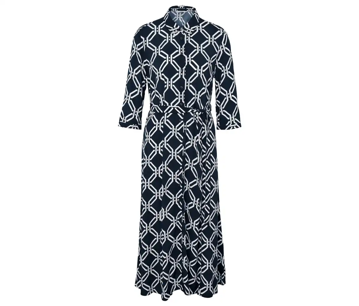 Bild 1 von Bedrucktes Hemdblusenkleid, dunkelblau-weiß