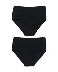 Damen-Taillenslip aus Baumwolle – 2 Stück schwarz