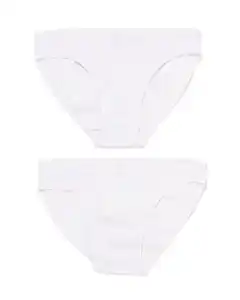 2er-Pack Damen-Slips, Baumwolle/Elasthan weiß