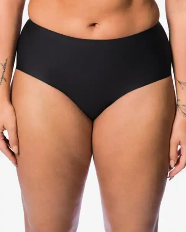Bild 2 von Mittelstark figurfreundlicher Damen-Slip mit hoher Taille schwarz