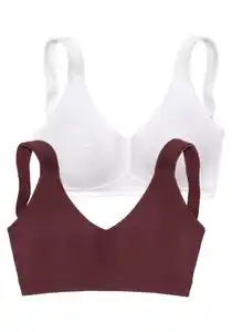 petite fleur by Lascana Soft-BH (Packung, 2 Stück) ohne Bügel, Baumwolle – auch ideal für große Größen, bequemer BH