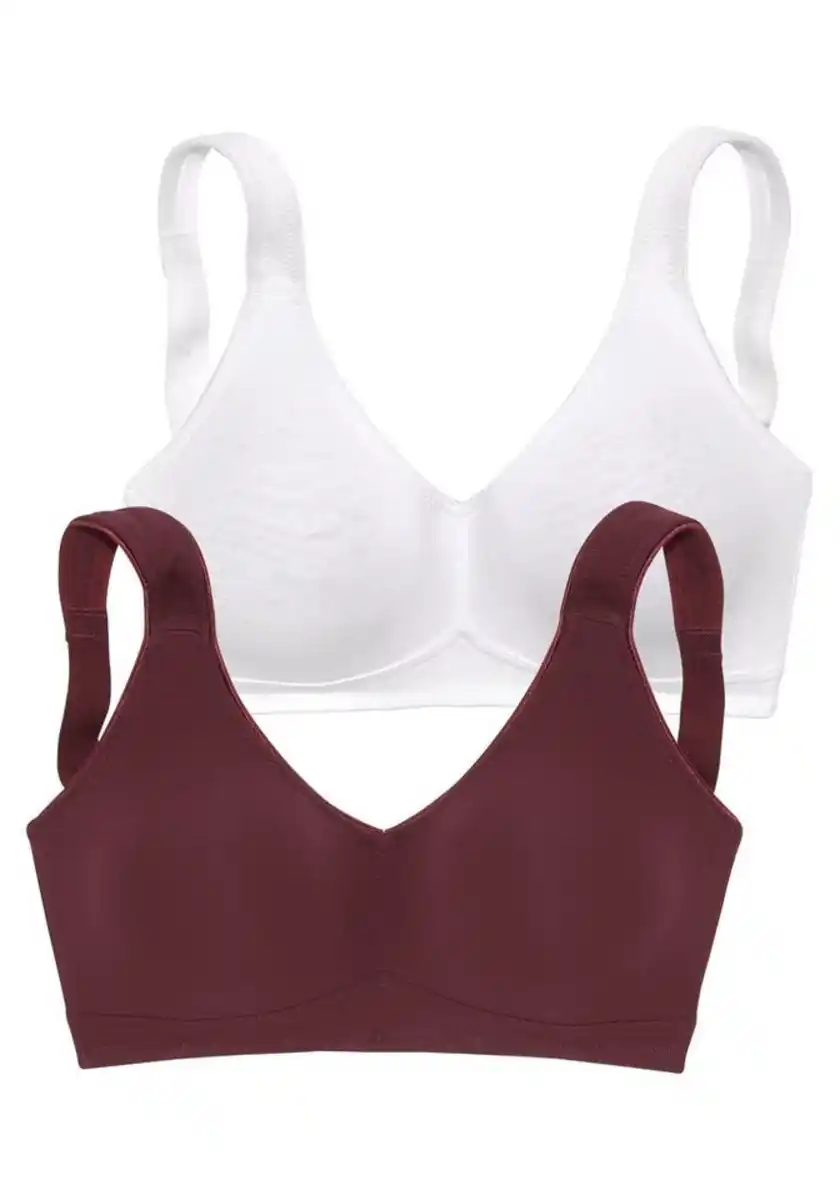 Bild 1 von petite fleur by Lascana Soft-BH (Packung, 2 Stück) ohne Bügel, Baumwolle – auch ideal für große Größen, bequemer BH