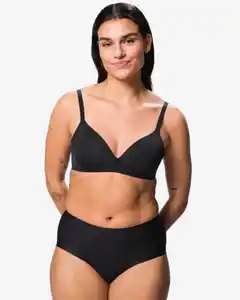 Mittelstark figurfreundlicher Damen-Slip mit hoher Taille schwarz