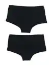 Bild 2 von 2er-Pack Damen-Shortys, Baumwolle/Elasthan schwarz