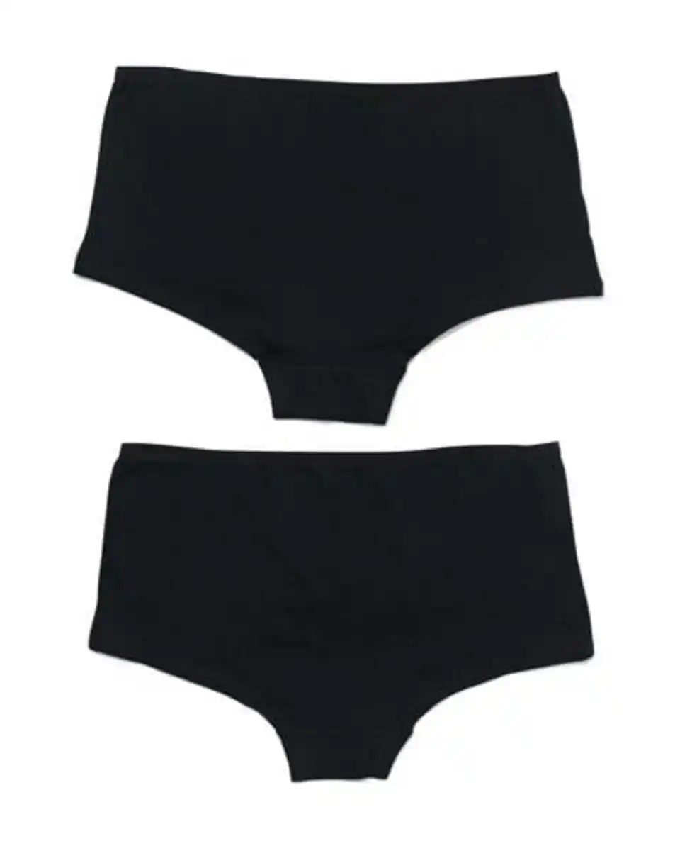 Bild 2 von 2er-Pack Damen-Shortys, Baumwolle/Elasthan schwarz