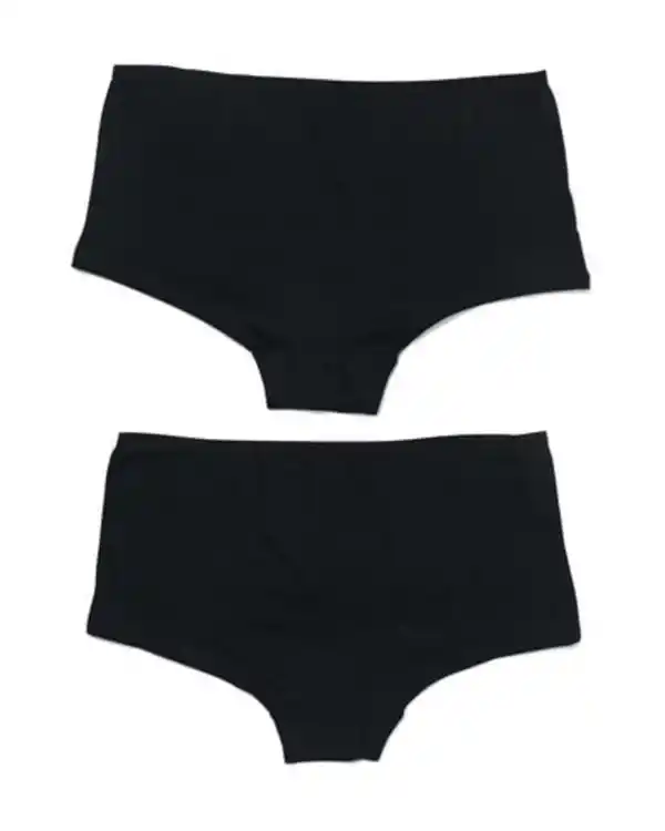 Bild 2 von 2er-Pack Damen-Shortys, Baumwolle/Elasthan schwarz