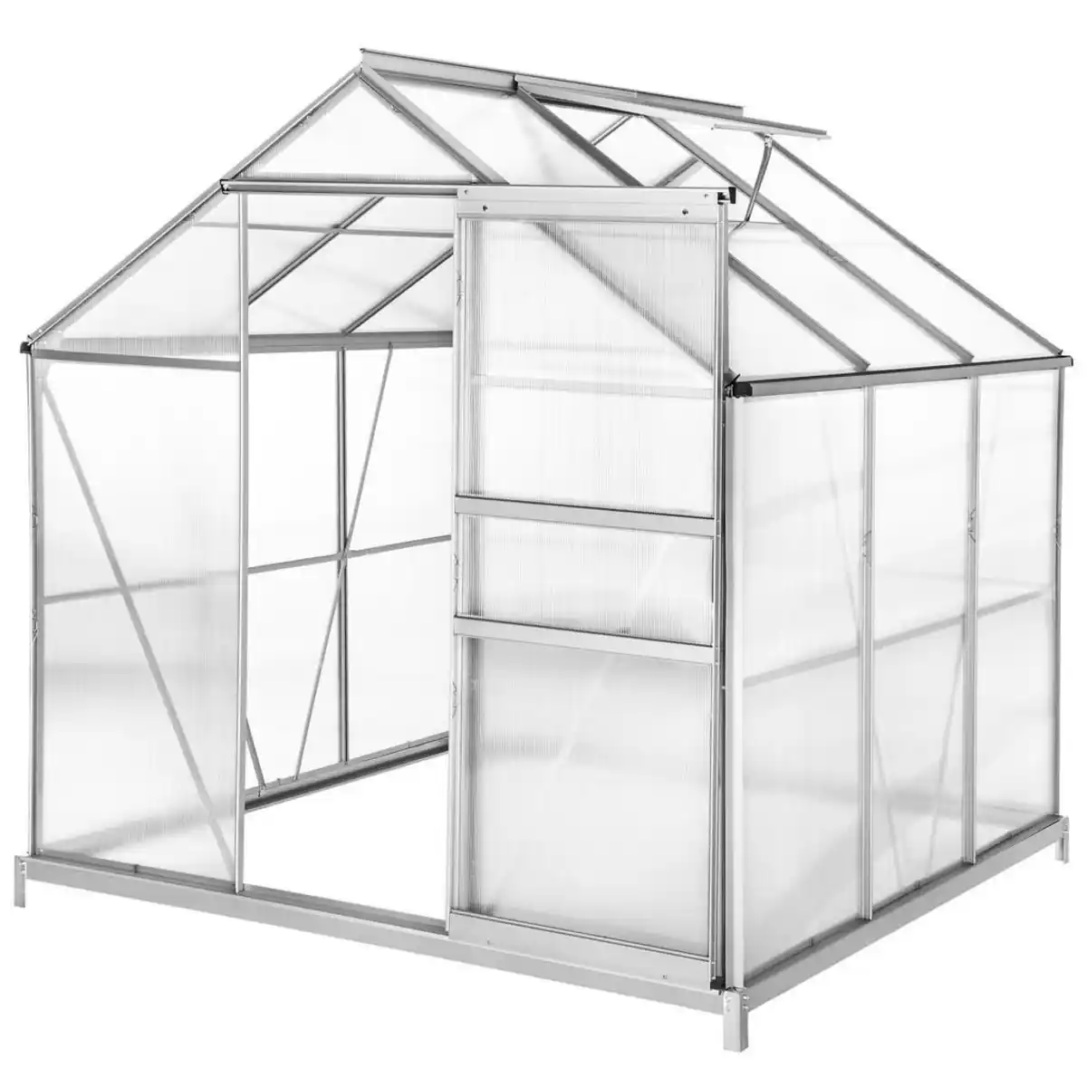 Bild 1 von tectake Gewächshaus, Transparent, Metall, 185x195x190 cm, Gartenzubehör, Gewächshäuser