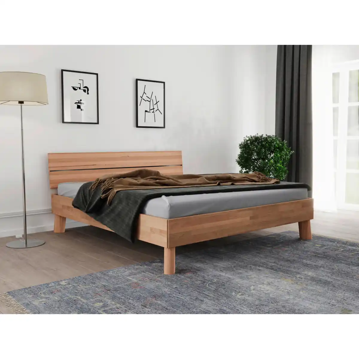 Bild 1 von Livetastic Bett Como, Natur, Holz, Kernbuche, vollmassiv, 180x200 cm, FSC 100%, in verschiedenen Größen erhältlich, für Lattenrost geeignet, Schlafzimmer, Betten, Doppelbetten