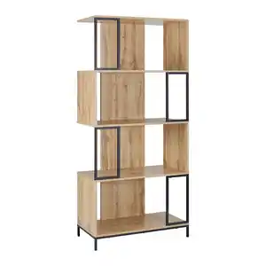 Regal Geny Eichefarben/Schwarz MDF, Schwarz, Eichefarben
