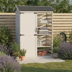 Gartenschrank Vera Weiß Echtholz, Weiß