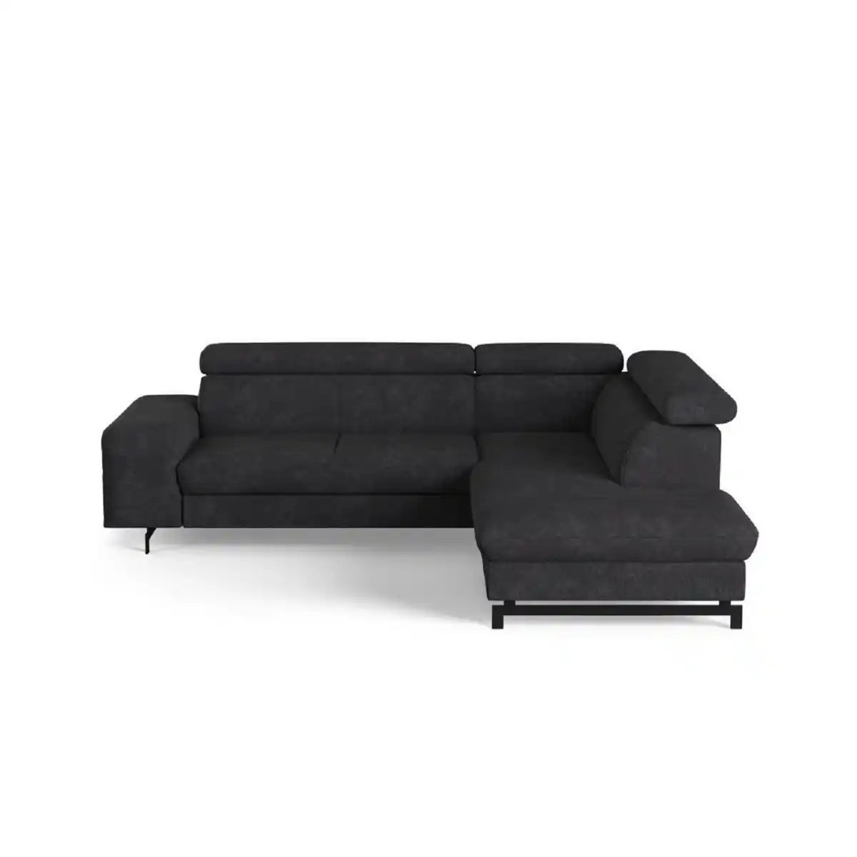 Bild 1 von Cotta Ecksofa, Schwarz, Kunststoff, Echtholz,Fichte, 4-Sitzer, Ottomane rechts,L-Form, 262x215 cm, Wohnzimmer, Sofas & Couches, Wohnlandschaften, Ecksofas