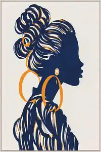 Keilrahmenbild Lotta ca. 60x90cm, Blau, Creme, Weiß, Goldfarben