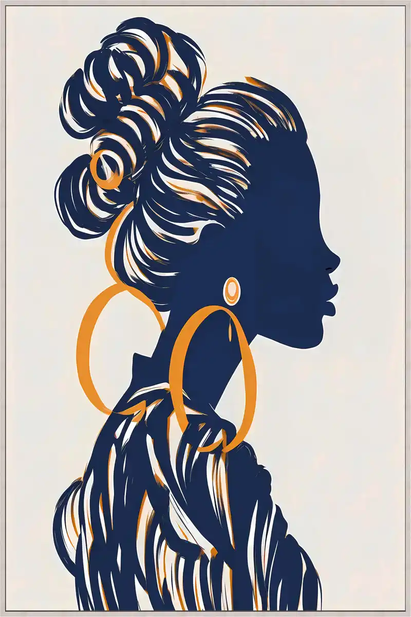 Bild 1 von Keilrahmenbild Lotta ca. 60x90cm, Blau, Creme, Weiß, Goldfarben
