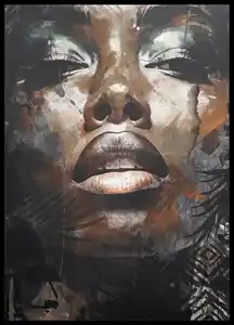 Keilrahmenbild Denise in Schwarz ca. 60x90cm, Schwarz