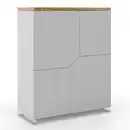 Bild 1 von Kommode Carlos Weiß/Eichenfarbe Echtholz/MDF, Weiß, Eichefarben