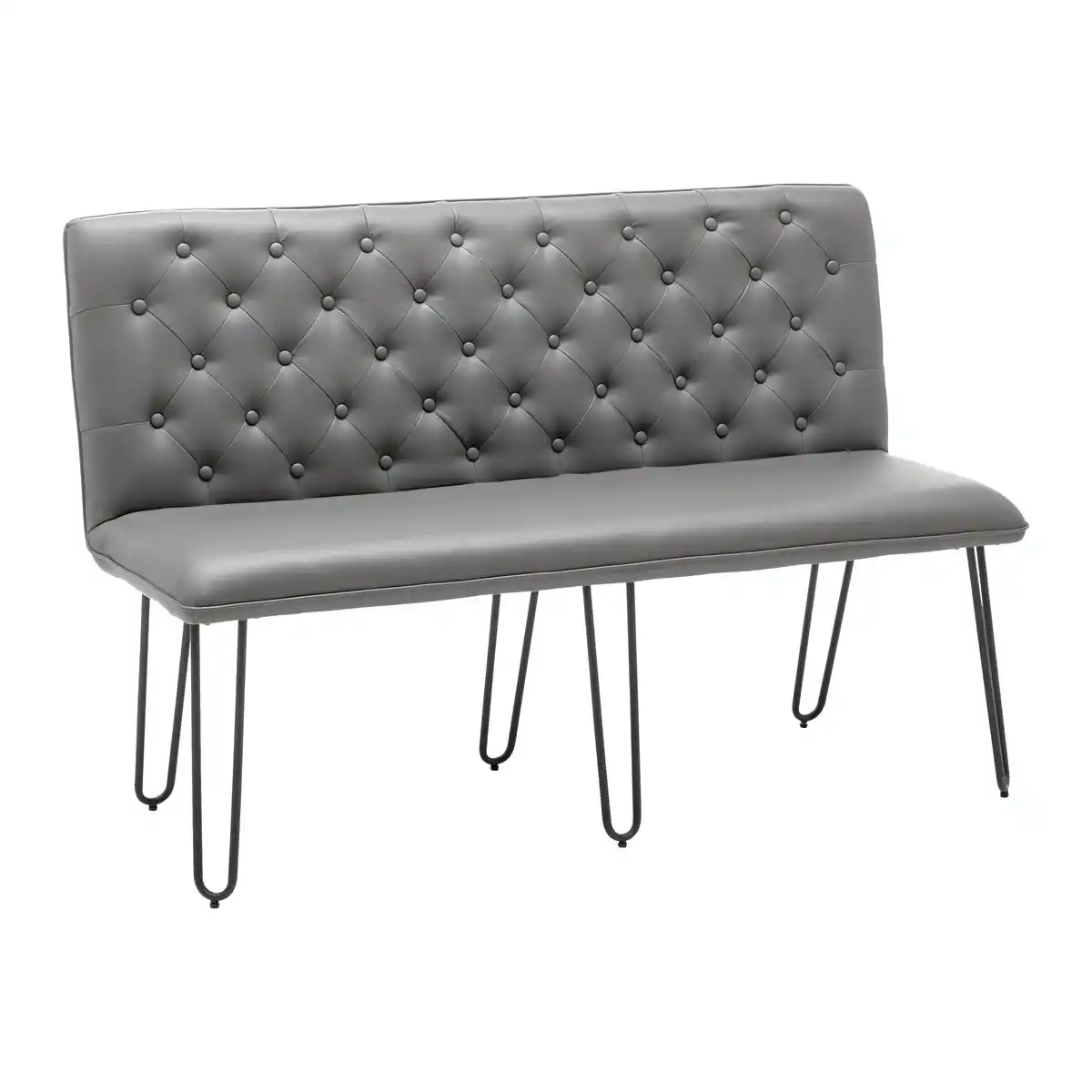 Bild 1 von Sitzbank Ivie Grau Lederlook Gepolstert, Grau
