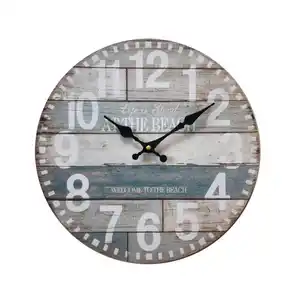 Mobili Rebecca Wanduhr, Braun, Holzwerkstoff, Rund, 4x34x34 cm, Dekoration, Uhren, Wanduhren