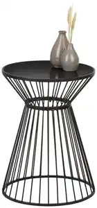 Beistelltisch aus Metall in Schwarz, Schwarz