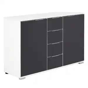 Livetastic Kommode, Grau, Kunststoff, 2 Fächer, 4 Schublade(n) Schubladen, 130x83x41 cm, Beimöbel erhältlich, Wohnzimmer, Kommoden & Sideboards, Kommoden
