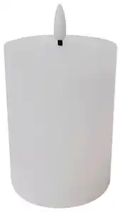Kerze mit LED in Weiß, Weiß