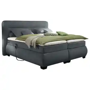 Mid.you Boxspringbett, Anthrazit, Kunststoff, H2, 7-Zonen, Höhe ca. 18 cm, 160x200 cm, Topper geteilt, Schlafzimmer, Betten, Boxspringbetten