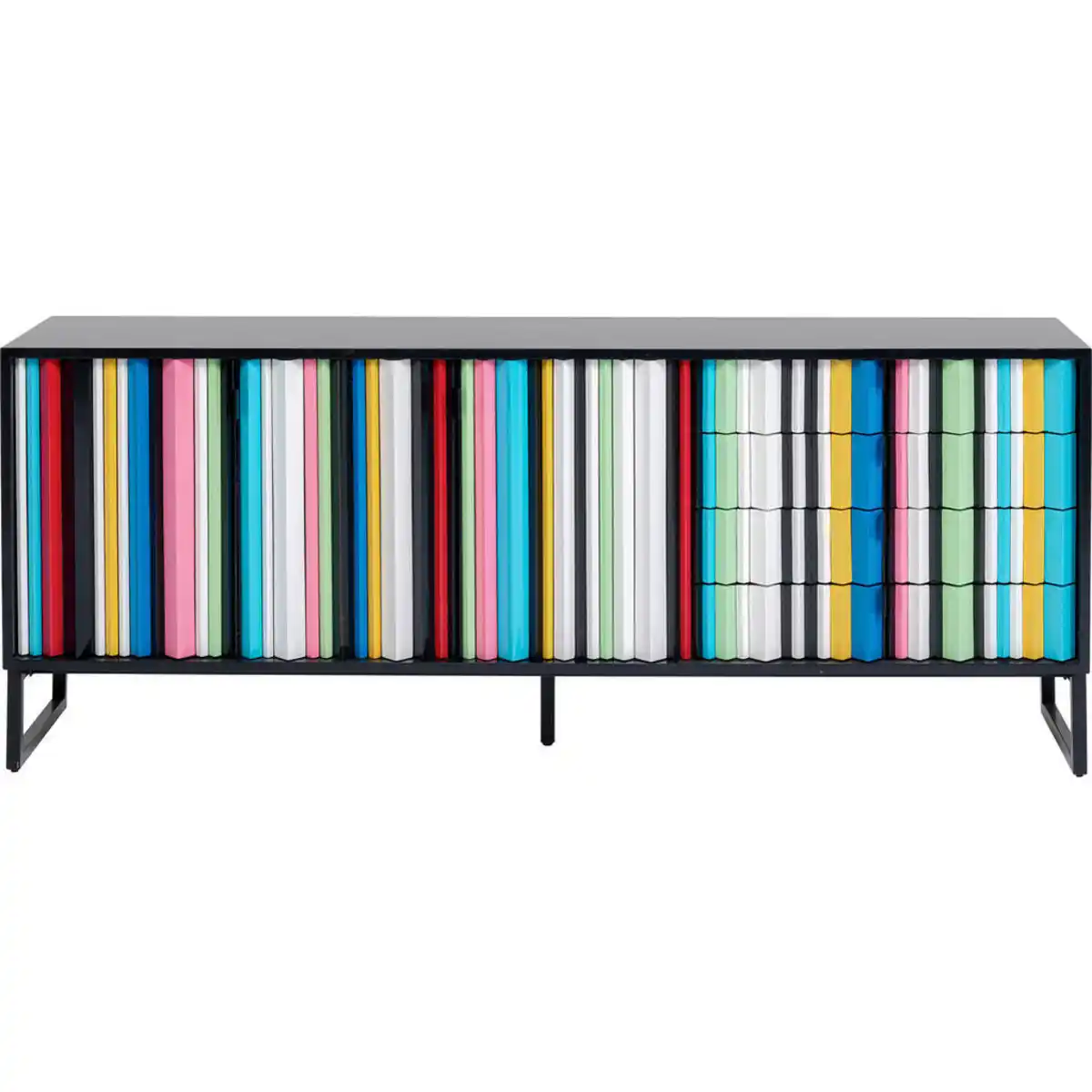 Bild 1 von Kare-Design Sideboard, Mehrfarbig, Schwarz, Metall, Recyclingholz,Recyclingholz,Recyclingholz, massiv, 2 Fächer, 4 Schublade(n) Schubladen, 186x74x40 cm, Holzmöbel, Kleinmöbel Holz, Holzkommoden,