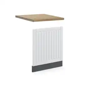Vicco Frontblende, Weiß, Anthrazit, Holzwerkstoff, Rechteckig, 60x67.4x1.6 cm, Küchen, Küchenmöbel, Küchenschränke, Küchenunterschränke