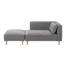 Bild 1 von Sofa Fanny Dunkelgrau Leinenoptik mit Hocker, Dunkelgrau