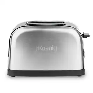 HKoenig Toaster, Grau, Metall, 28x18.5x16.3 cm, Küchengeräte, Toaster