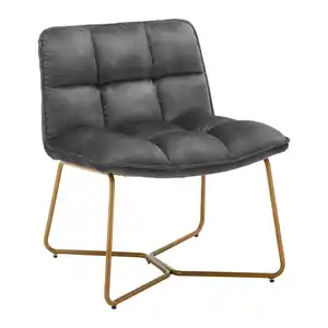 Sessel Rina Grau Samt Gepolstert, Grau