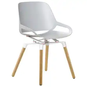 Aeris Besucherstuhl, Weiß, Eiche, Holz, Metall, Kunststoff, Eiche, massiv, Rundrohr, 50x72x52 cm, Fsc, Made in Germany, Typenauswahl, Wippfunktion, Arbeitszimmer, Besucherstühle