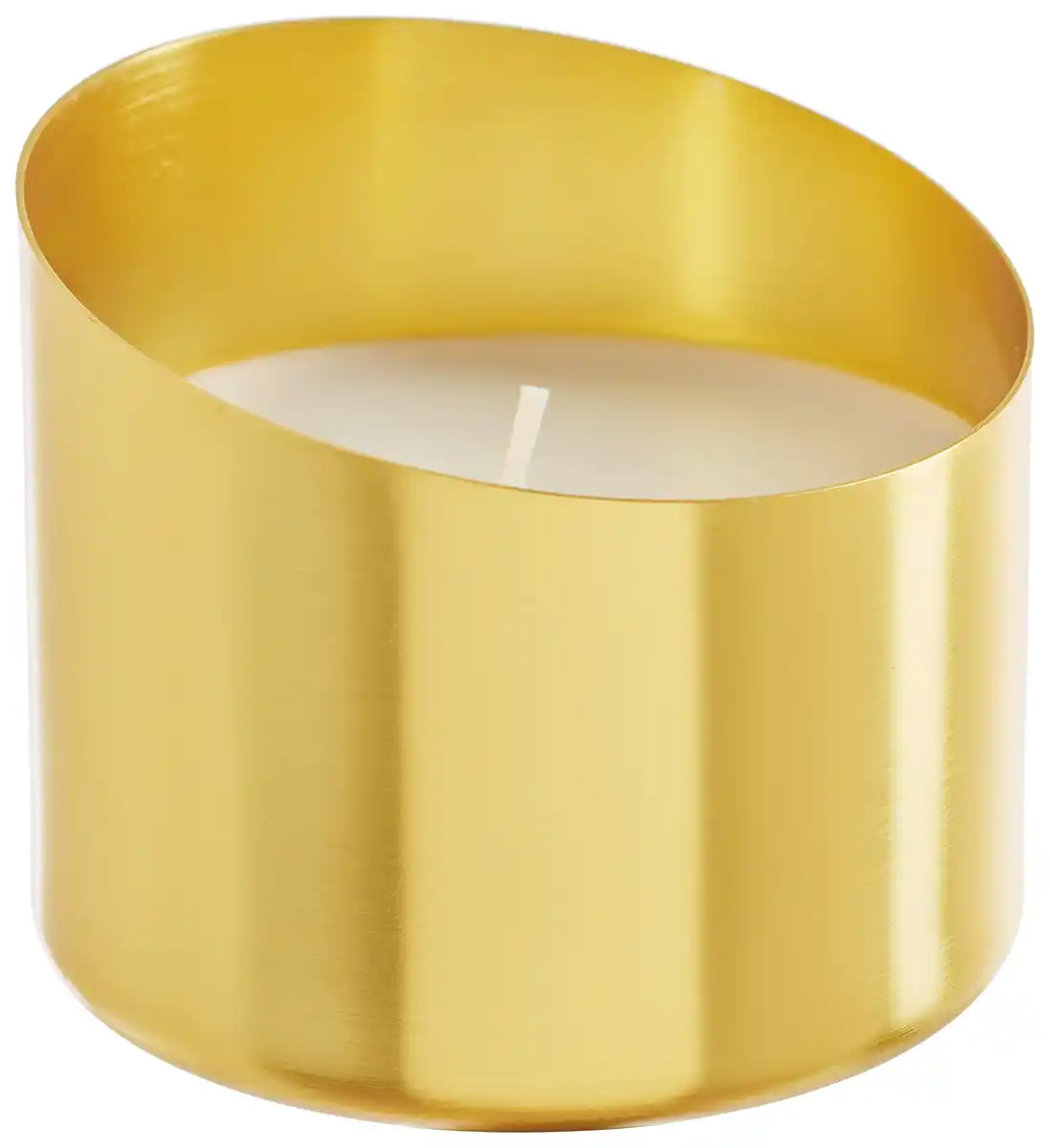 Bild 1 von Kerze im Topf Mavie in Weiß/Goldfarben, Weiß