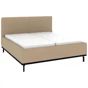 Musterring Polsterbett, Beige, Metall, Birke, Buche, massiv, H2 + H3, Höhe ca. 20 cm, 180x200 cm, atmungsaktiv,in verschiedenen Größen erhältlich,Mittelgurt, verstellbar, Schlafzimmer, Betten, Po