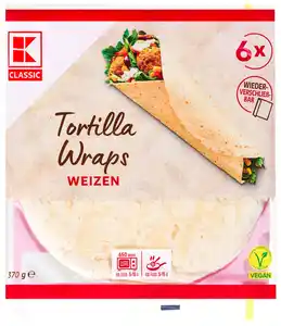 K-CLASSIC Tortilla-Wraps, 6 St. = 370-g-Packg.