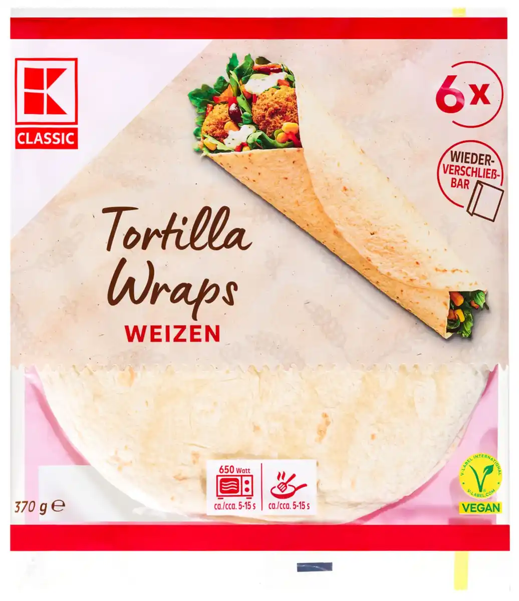 Bild 1 von K-CLASSIC Tortilla-Wraps, 6 St. = 370-g-Packg.